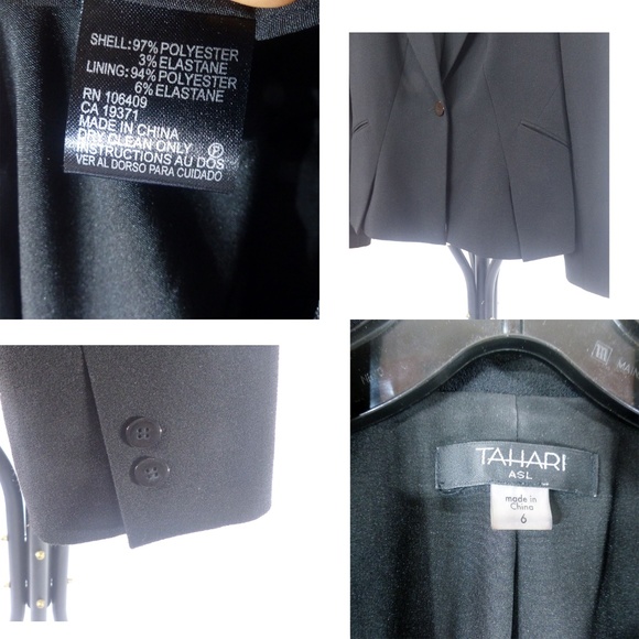 Tahari ASL Black Pants Suit, Sz 6/4 - Picture 4 of 6